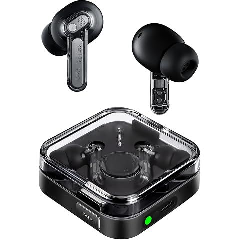 Nothing Ear (3) Wireless Earbuds Super Mic 45dB Hybrid Active Noise Cancelling Bluetooth Headphones Hi-Res 6 Mics, 12mm Dynamic Bass Boost, Dual Connect ANC Sport Ear Buds for iPhone Android, Black