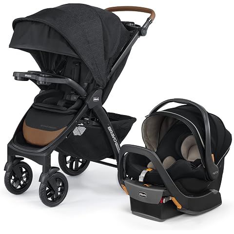 Chicco Bravo Primo 3-in-1 Trio Travel System, Bravo Primo Quick-Fold Stroller with ...