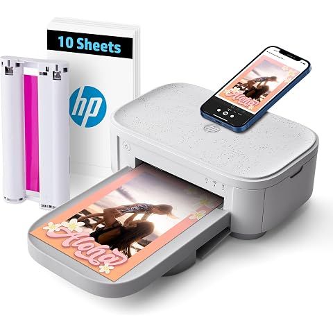 HP Sprocket Studio Plus 4x6 Wireless Instant Photo Printer, 10 Sheets + Cartridge, ...