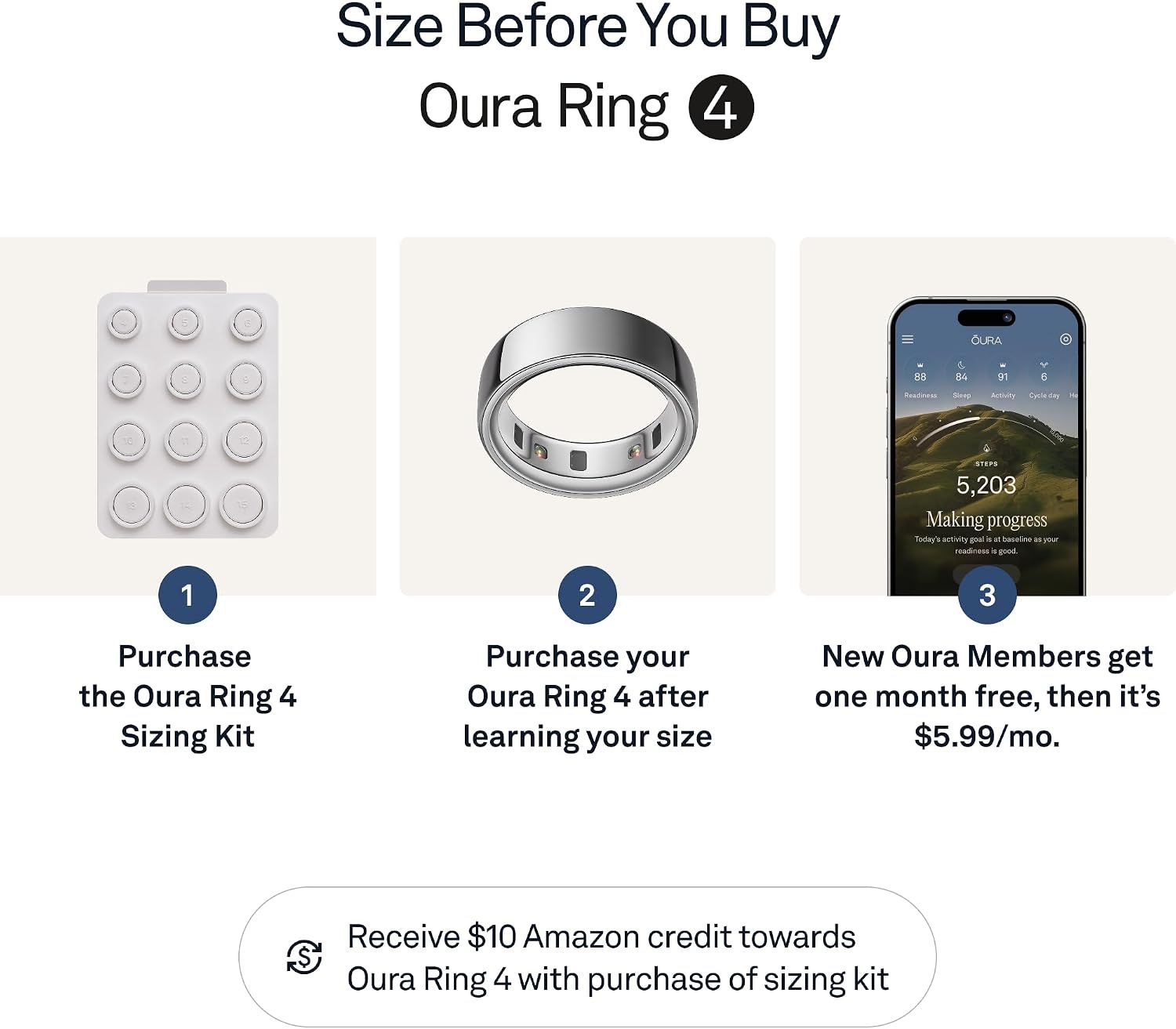 Oura Ring 4 Silver (Size 10) - Image 4