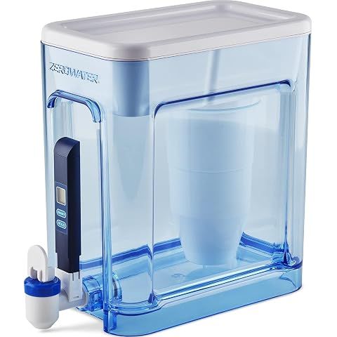 Culligan ZeroWater 22-Cup Ready-Read 5-Stage Water Filter Dispenser with 5-Stage 0 ...