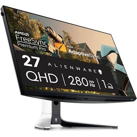 Alienware AW2723DF Gaming Monitor - 27-inch (2560 x 1440) 240Hz Display (DP 1.4), 1ms Response Time, NVIDIA G-Sync, Preset OSD Modes, Height/Tilt/Swivel/Pivot Adjustability - Lunar Light 27 Inches 280 Hz AW2723DF
