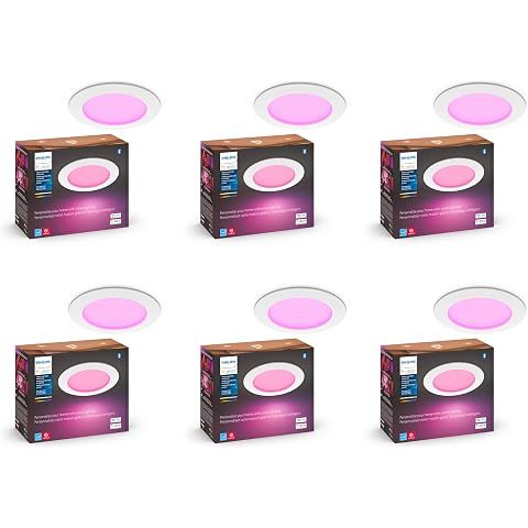 Philips Hue Smart Slim 6 Inch LED Downlight - White and Color Ambiance Color-Changi...