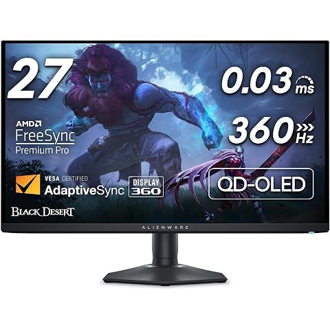 Alienware AW2725DF OLED Gaming Monitor - 26.7-inch Quantom-Dot WQHD (2560x1440) 360...