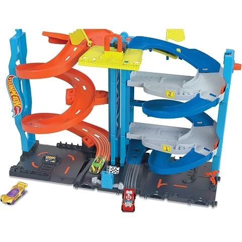Hot Wheels City Transforming Race Tower & 1 Toy Car | 1:64 Scale Vehicle & Track Se...