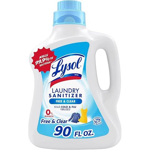 Lysol Laundry Sanitizer Additive, Free & Clear, Free from Fragrance and Dyes, 0% Bl...