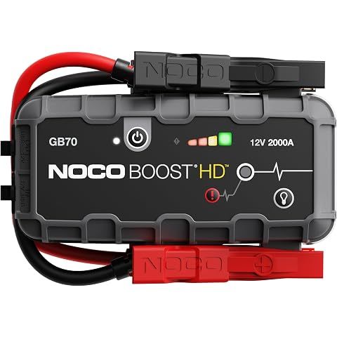 NOCO Boost GB70: 2000A UltraSafe Jump Starter – 12V Lithium Battery Booster Pack, P...