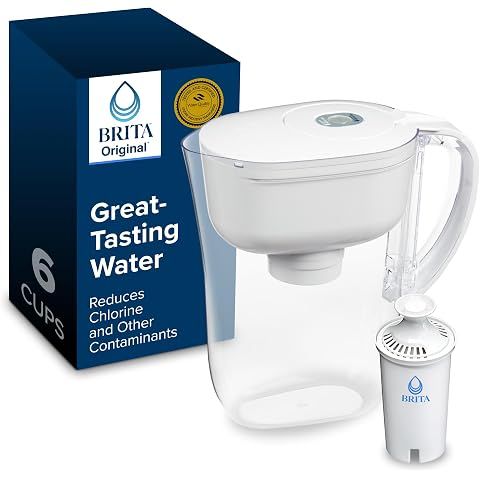 Brita Metro Small 6-Cup Water Filter Pitcher, WQA NSF/ANSI Certified, Mini-Fridge F...