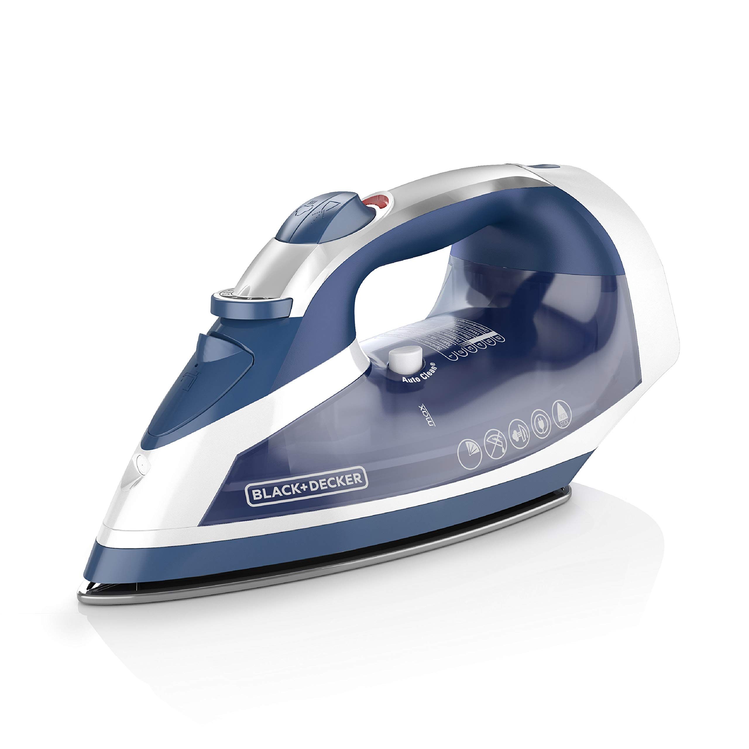 BLACK+DECKER Xpress Steam™ Cord Reel Iron with Nonstick Soleplate, Blue, ICR16X