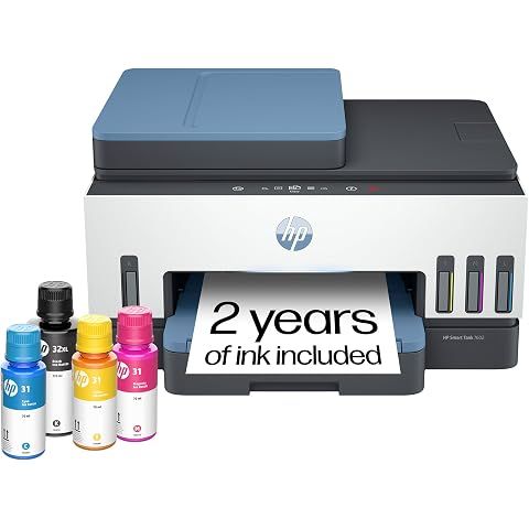 HP Smart Tank 7602 Wireless All-in-One Ink Tank Printer, Scanner, Copier with 2 Yea...