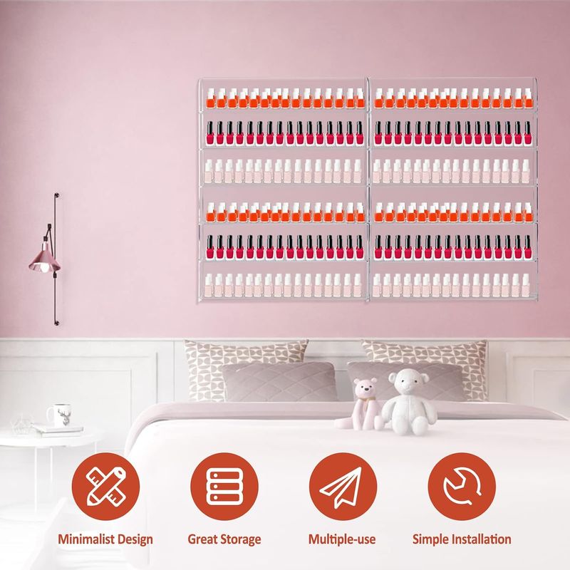 Yaeccc 2 Pack Acrylic Nail Polish Rack - Image 4