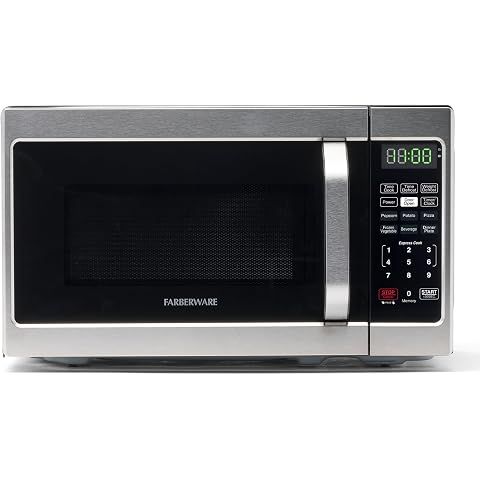 Farberware 0.7 Cu. Ft. Countertop Microwave Oven – 700 Watts Power, Auto Cook Setti...