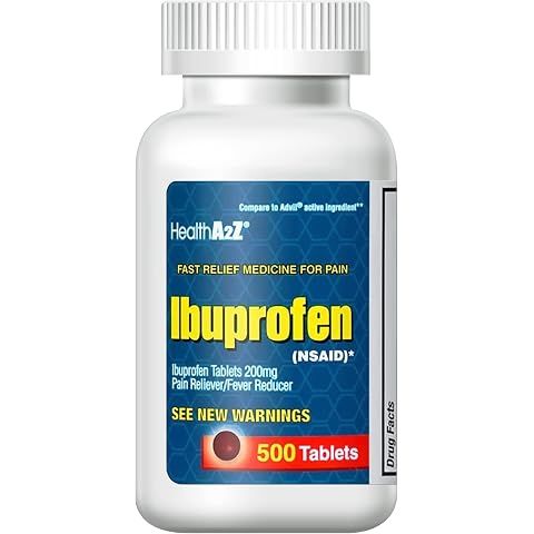 HealthA2Z® Ibuprofen 200mg, NSAID, Pain Reliever, Fever Reducer, Headache, Body Ach...