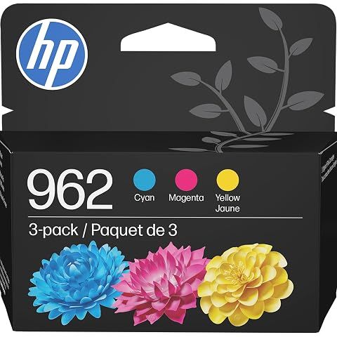 HP 962 Cyan, Magenta, Yellow Ink Cartridges | Works with OfficeJet 9010, 9020 | Eli...