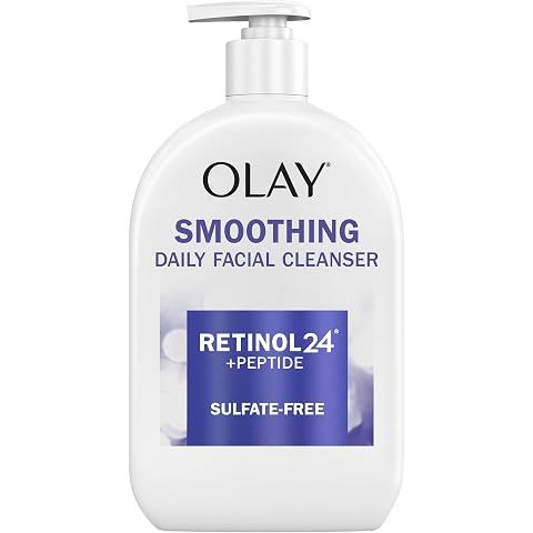 Olay Face Wash Daily Facial Cleanser with Retinol, Peptides and Glycerin, Smoothing...