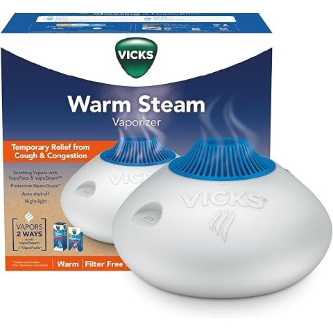 Vicks Warm Steam Vaporizer & Humidifier for Small and Medium Rooms | 1.5 Gallon Tan...
