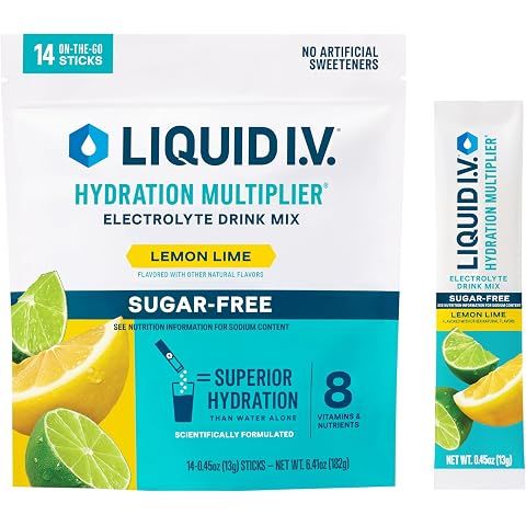 Liquid I.V. Sugar Free Hydration Electrolytes, Lemon Lime, 14 Count | Scientificall...
