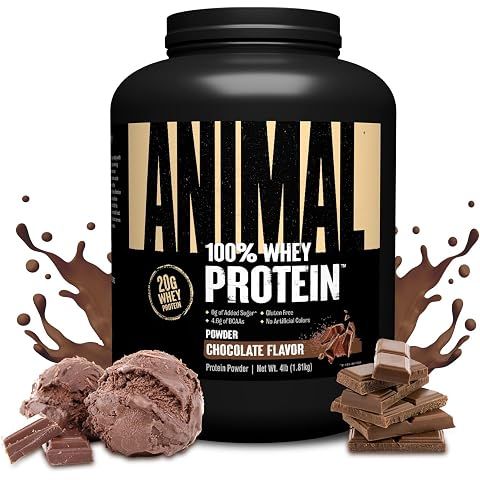 Animal 100% Whey Protein Powder, 20G High Protein | Chocolate 4LB | Pre & Post Work...