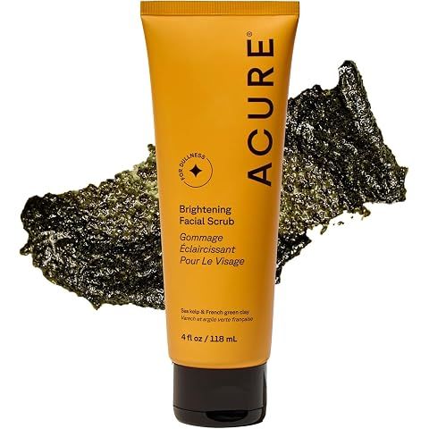 Acure Brightening Facial Scrub - Exfoliating Face Wash - 4 fl oz | Gentle Daily Scr...