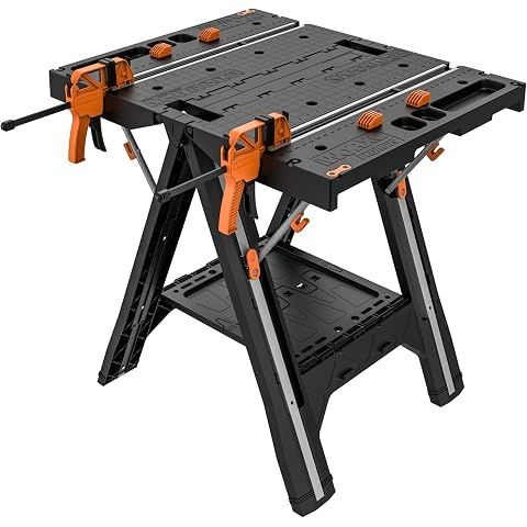WORX Portable Folding Workbench, 2-in-1 Pegasus Table & Sawhorse, WX051 | 31"×25"×3...