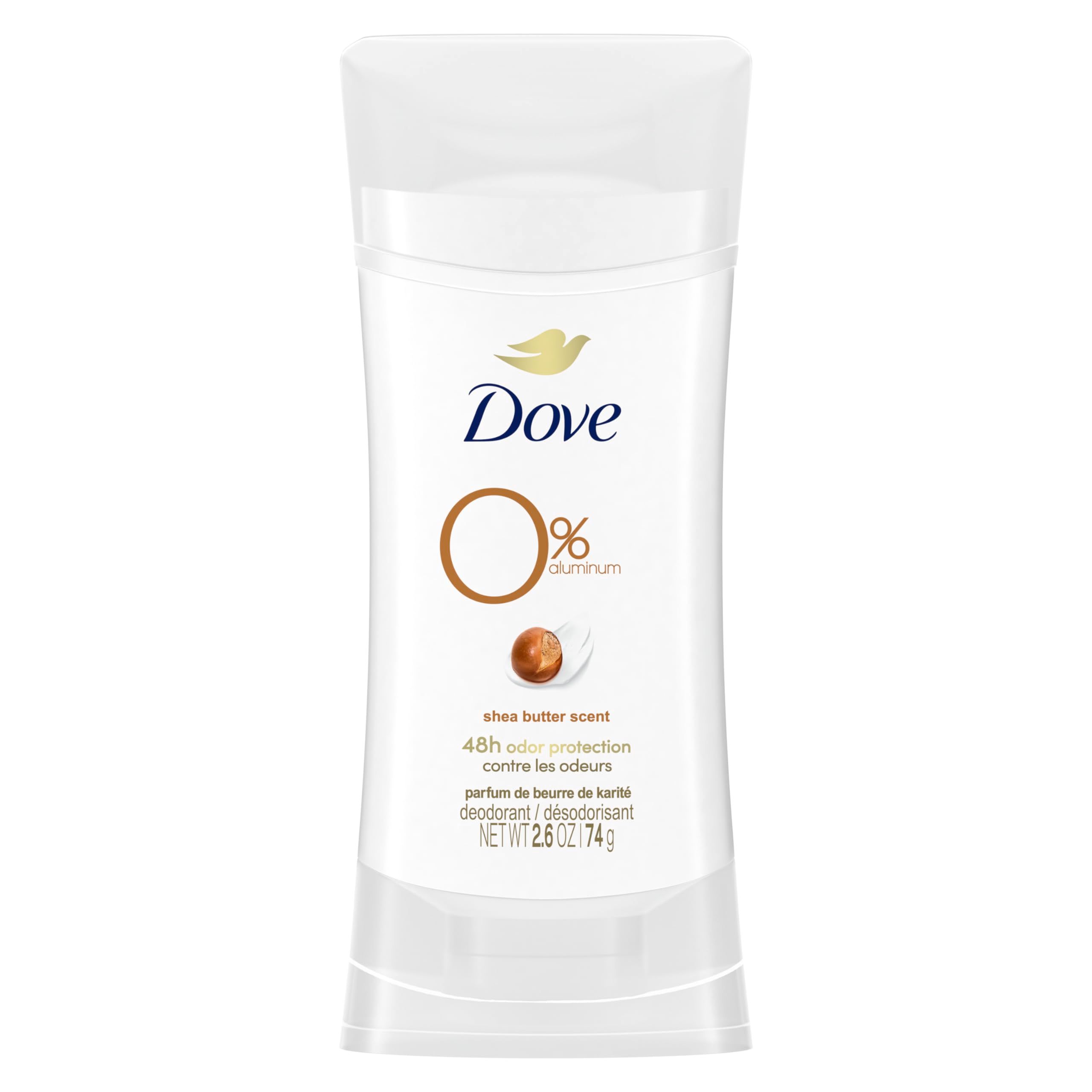 Dove 0% Aluminum Deodorant Stick Non irritating Deodorant for Underarm Care Shea Butter Kindest Aluminum Free Deodorant 2.6 oz Fresh 2.6 Ounce (Pack of 1)