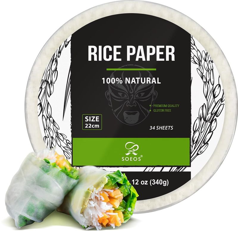 Soeos Rice Paper Wrappers (Round, 22cm) - Image 2