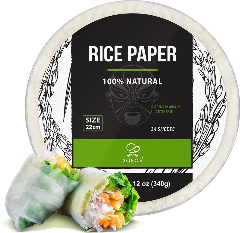 Soeos Rice Paper Wrappers (Round, 22cm) - Image 1