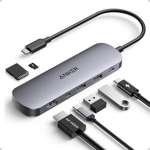 Anker USB C Hub, 7in1 Multi-Port USB Adapter for Laptop/Mac, 4K@60Hz USB C to HDMI ...