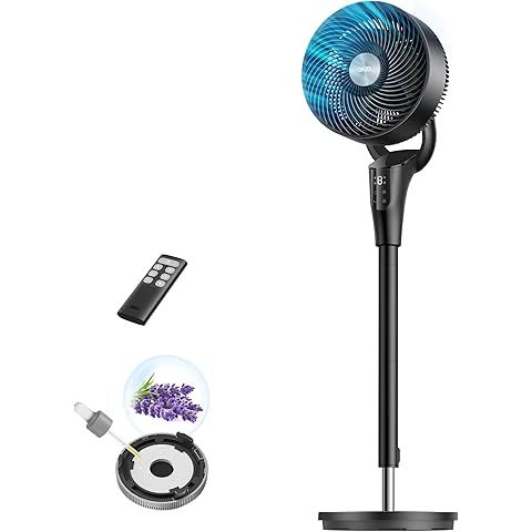 DREO Fan for Bedroom, Standing Oscillating Fan for Whole Room, Quiet Fan | 90ft Air...
