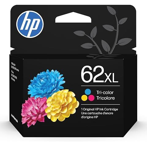 HP 62XL Tri-Color High-Yield Ink | Works with Envy 5540, 5640, 5660, 7640, OfficeJe...