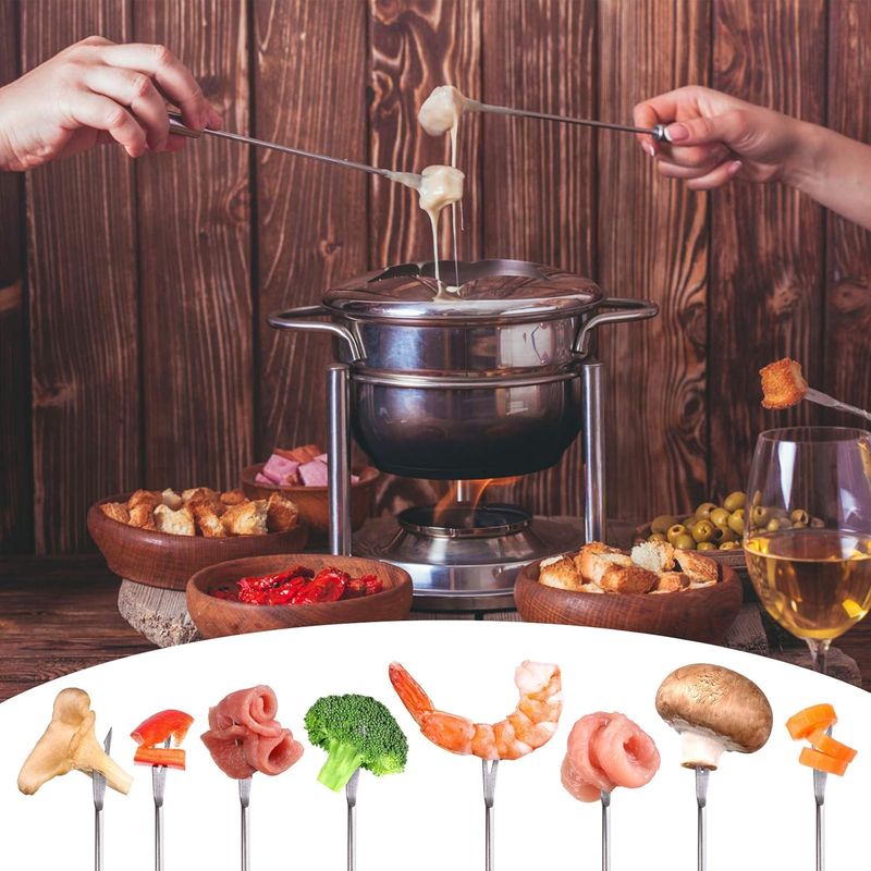 Color-Coded Stainless Steel Fondue Forks - Image 6