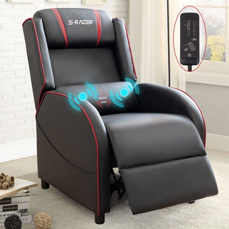 Homall Gaming Recliner Chair (Red)