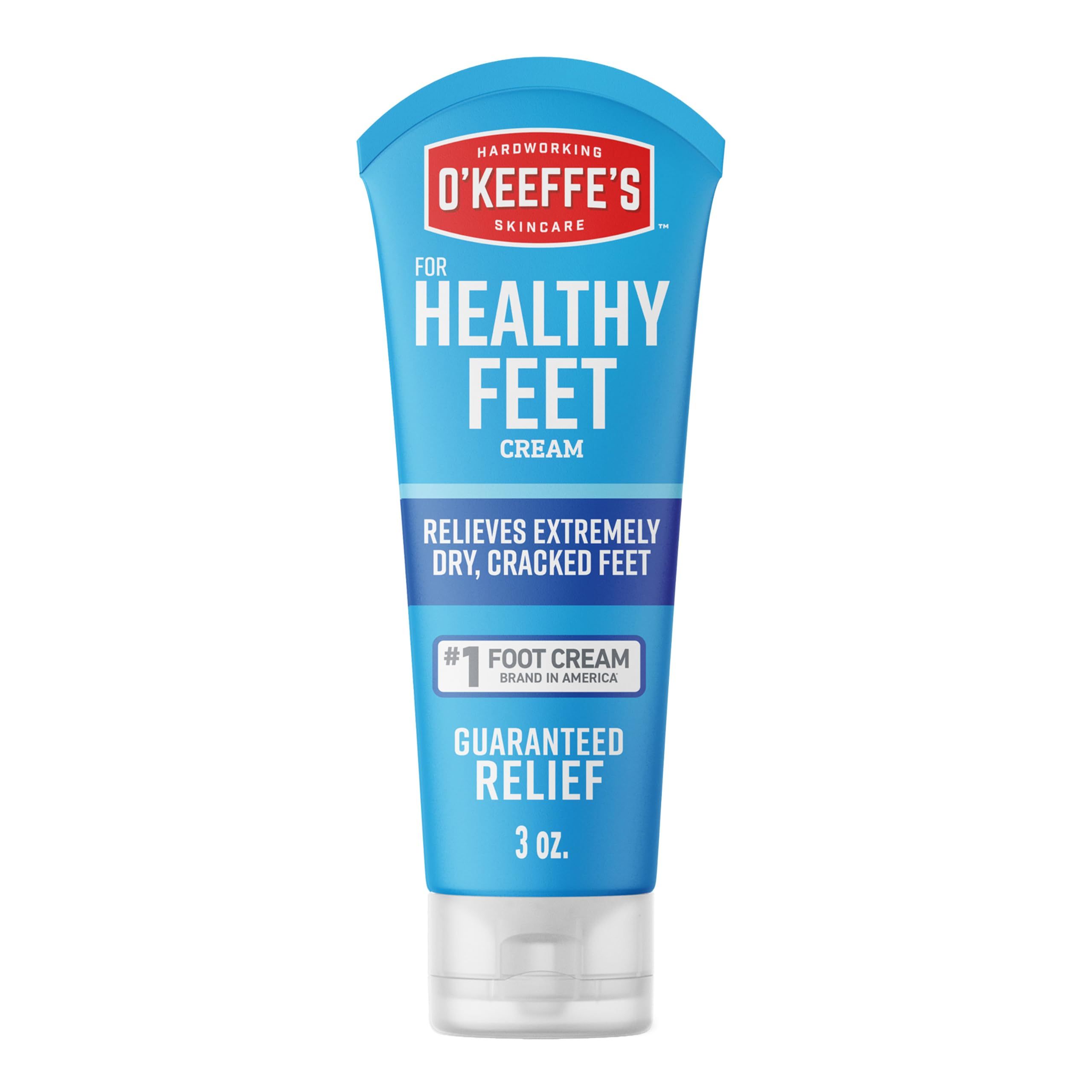 O'Keeffe's for Healthy Feet Foot Cream - 3 oz Travel Size Tube (1 Pack) - Guaranteed Relief for Extremely Cracked, Dry Feet, Repairing Skincare, Instantly Boosts and Retains Moisture Levels