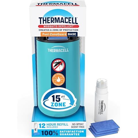 Thermacell Fuel-ZoneGuard Base Patio Shield Mosquito Repeller, Glacial Blue | 15-FT...