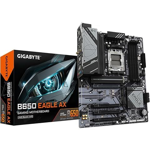 GIGABYTE B650 Eagle AX AM5 LGA 1718 ATX Motherboard, DDR5, Triple M.2 Slots (1x PCI...