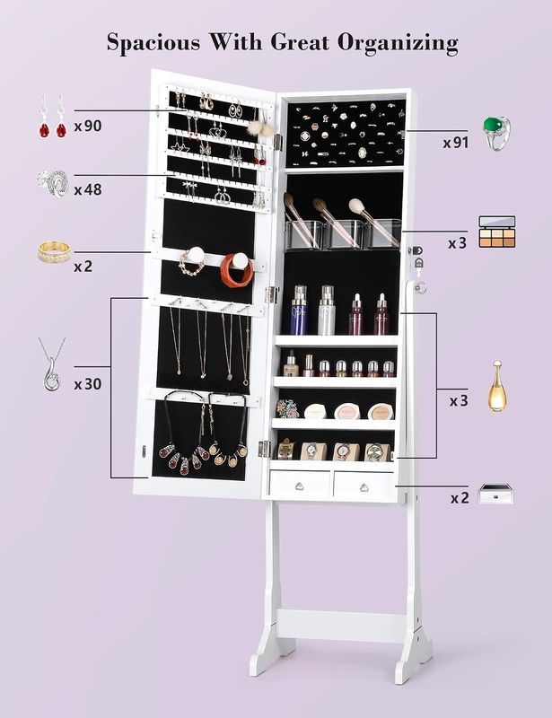 Nicetree Jewelry Cabinet with Mirror - Image 10