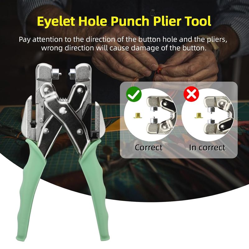 Grommet Tool Kit and Eyelet Punch Pliers - Image 8