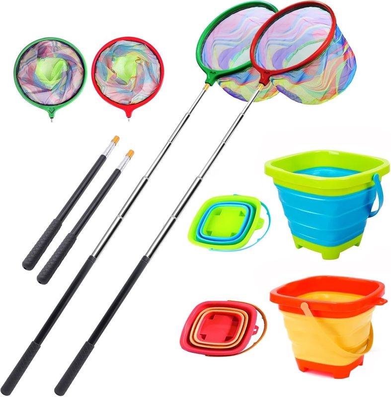 Kids Telescopic Fishing Net with Bucket - Image 2