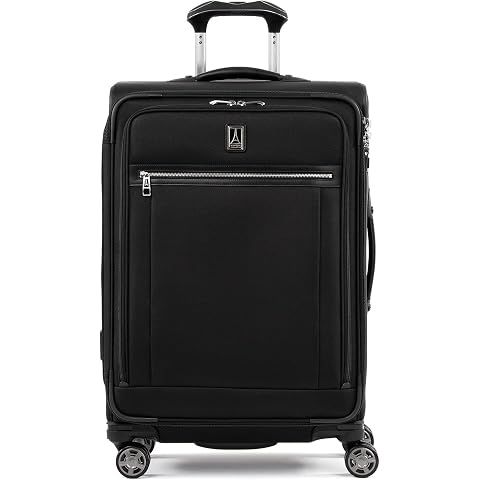 Travelpro Platinum Elite Checked Luggage Spinner, Black, 25-Inch | Expandable Softs...