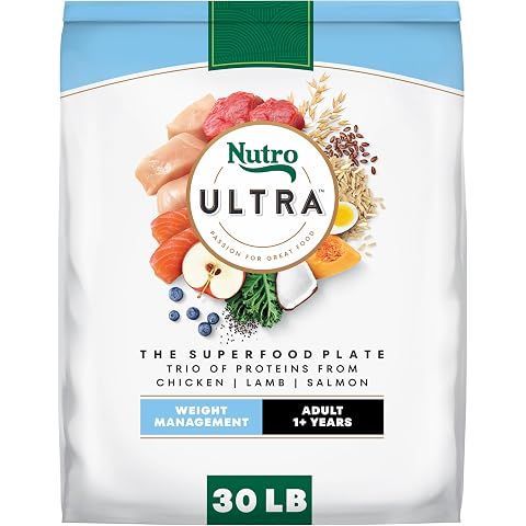 Nutro Ultra Weight Management Dry Dog Food, Chicken, Lamb & Salmon, 30 lb | Non-GMO...