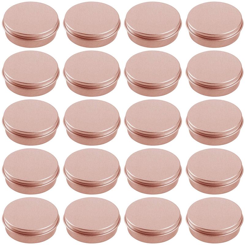 0.5 oz Aluminum Tin Jars, 20-Pack (Rose Gold) - Image 1