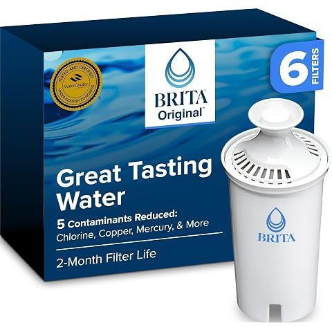 Brita Standard Pitcher and Dispenser Replacement Water Filters, White, 6 | WQA and ...