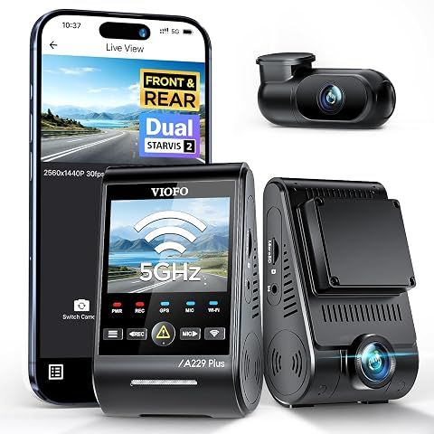 VIOFO A229 Plus Dash Cam Front and Rear, Dual STARVIS 2 Sensors, 2 Channel HDR, 144...