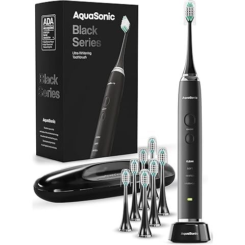 Aquasonic Black Series Ultra Whitening Toothbrush – ADA Accepted Electric Toothbrus...