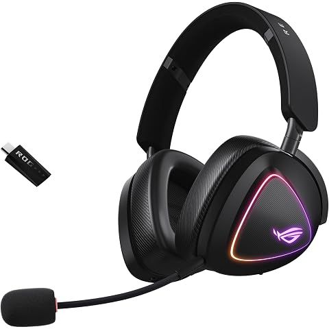 ASUS ROG Delta II Wireless Gaming Headset with Detachable Mic – Tri-Mode (BT, 2.4GH...
