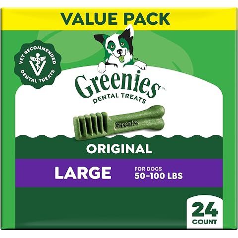 Greenies Veterinarian-Recommended Natural Dental Dog Treats, Large Size, Original F...