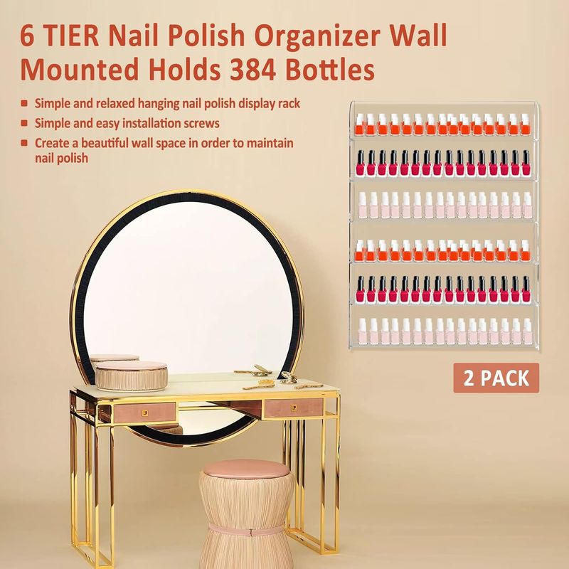 Yaeccc 2 Pack Acrylic Nail Polish Rack - Image 3