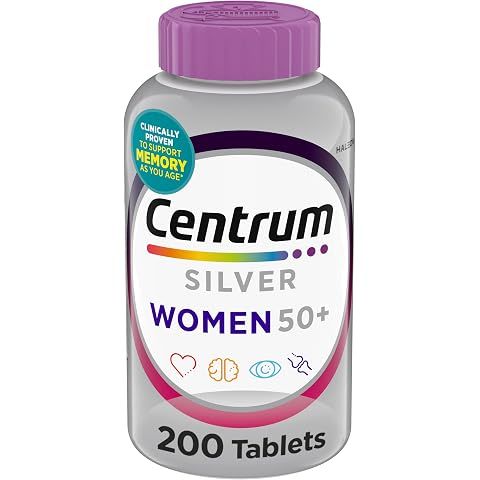 Centrum Silver Women's Multivitamin for Women 50 Plus, Multivitamin/Multimineral Supplement with Vitamin D3, B Vitamins, Non-GMO Ingredients, Supports Memory and Cognition in Older Adults - 200 Ct