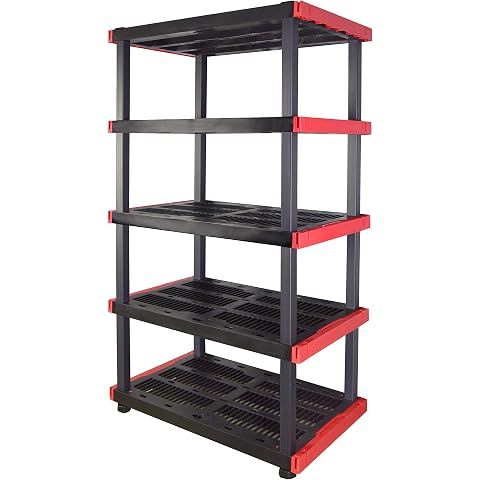 CX Craftsman 5-Tier Heavy Duty Plastic Storage Shelves, Garage Organization | 5-tie...