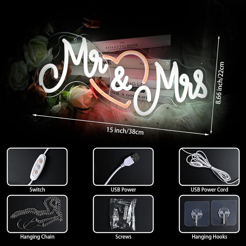 Mr and Mrs Neon Sign - Image 3